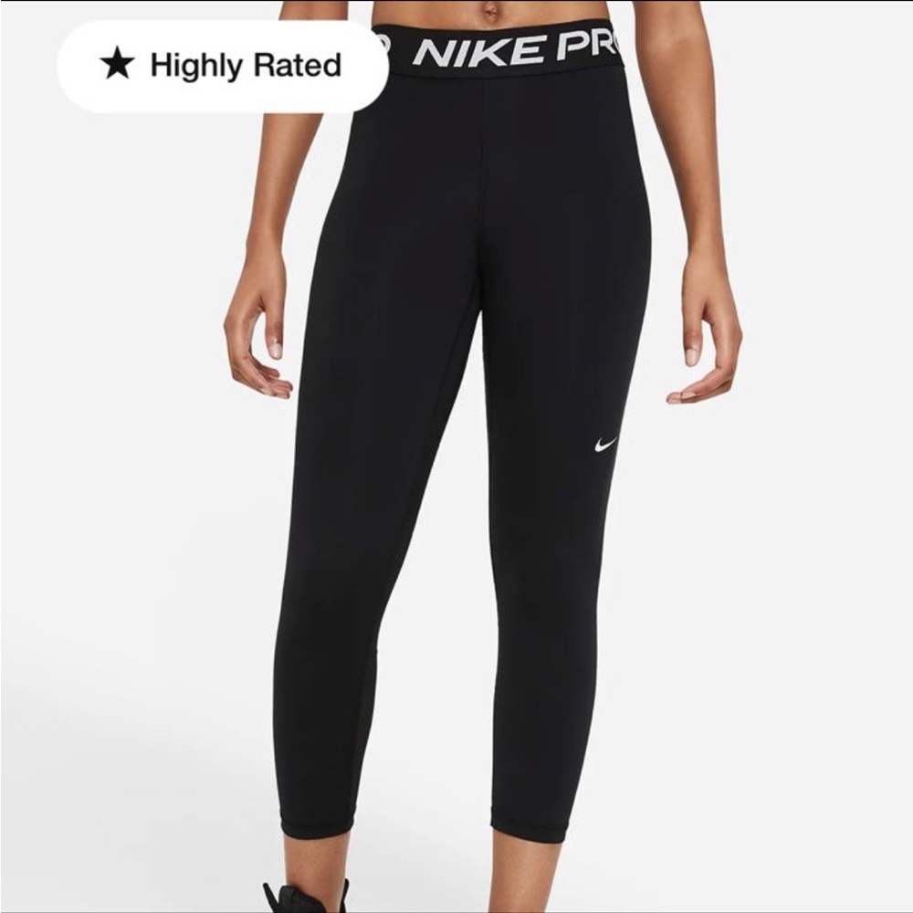 Nike Pro 365 Women's Mid-Rise Cropped Mesh Panel Leggings